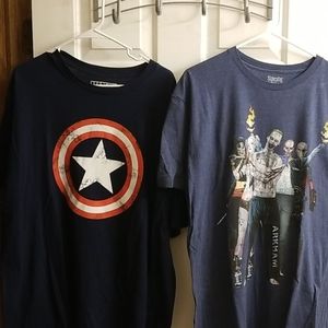 Captain America shirt xl / suicide squad shirt xl